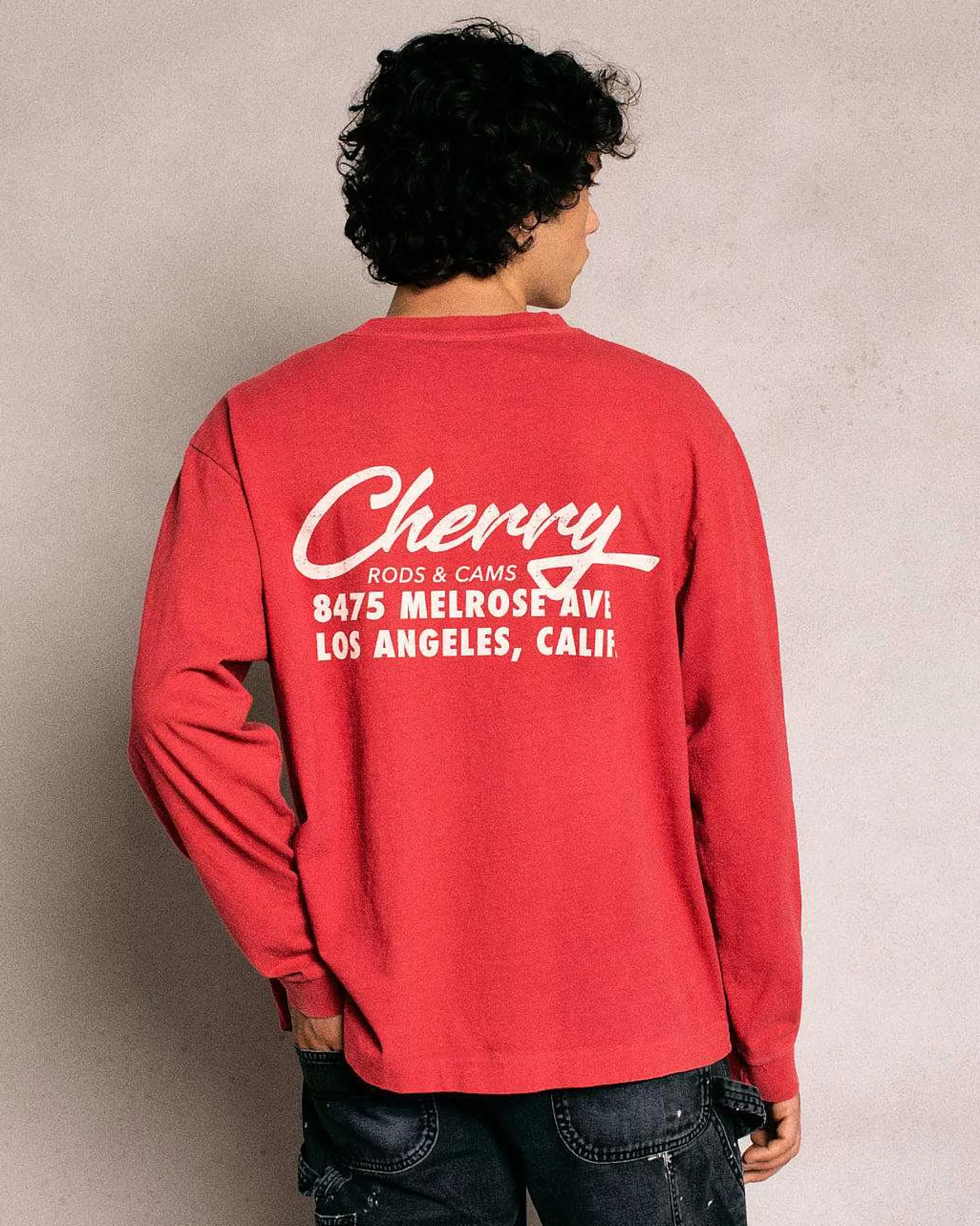 Cherry Tees & Long Sleeves- Cams Pocket L/S T-Shirt (Vintage Red)