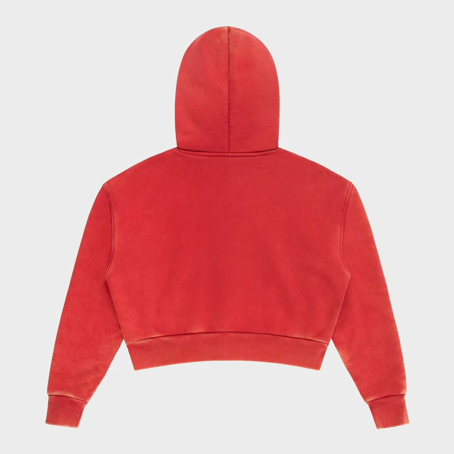 Cherry Sweatshirts-Cropped Thermal Zip-Up (Vintage Red)