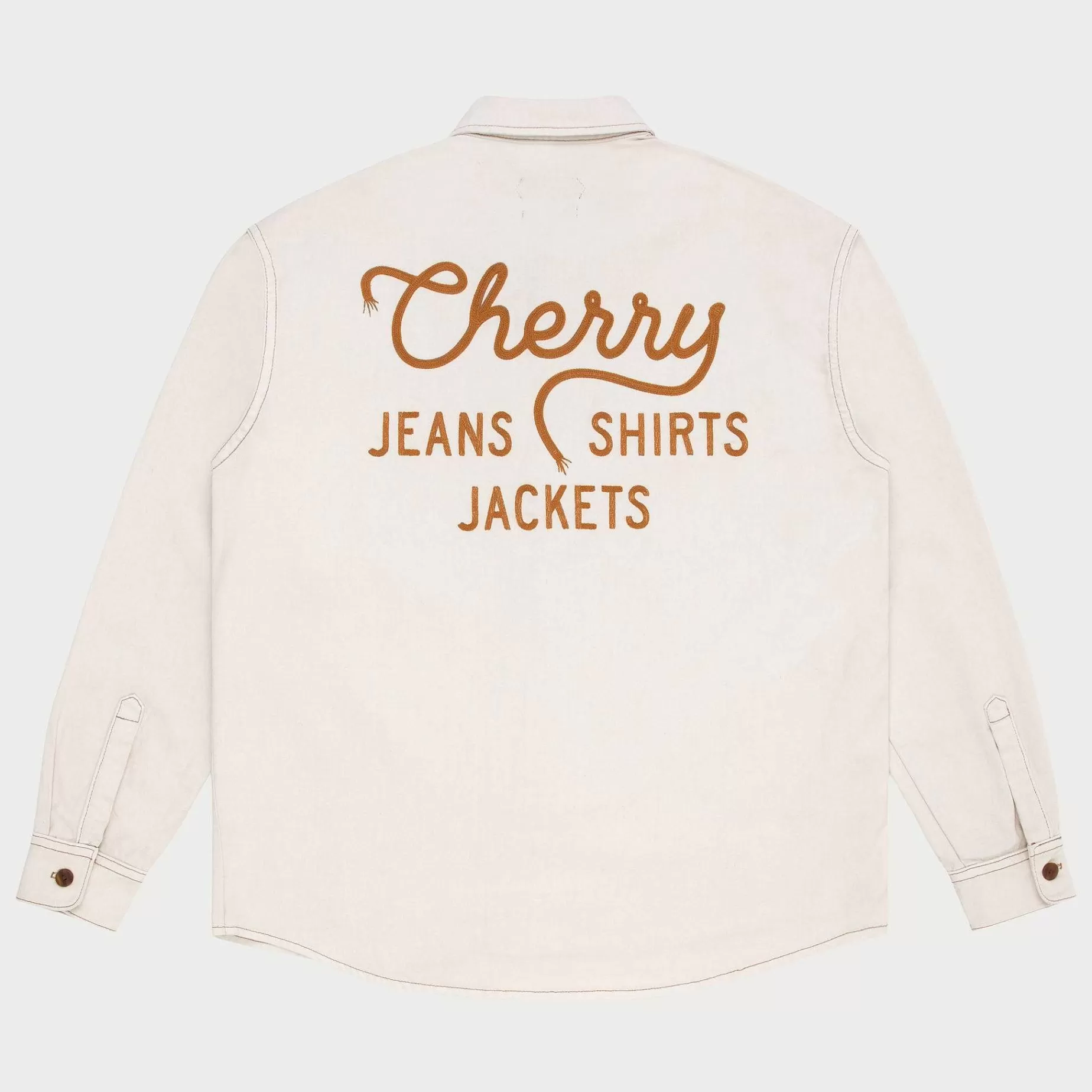 Cherry Shirting-Denim Overshirt (Vintage White)