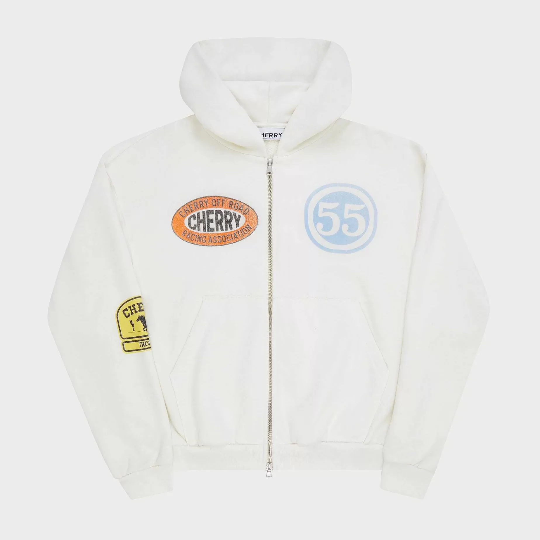 Cherry Sweatshirts-Off Road Zip-Up Hoodie (Vintage White)