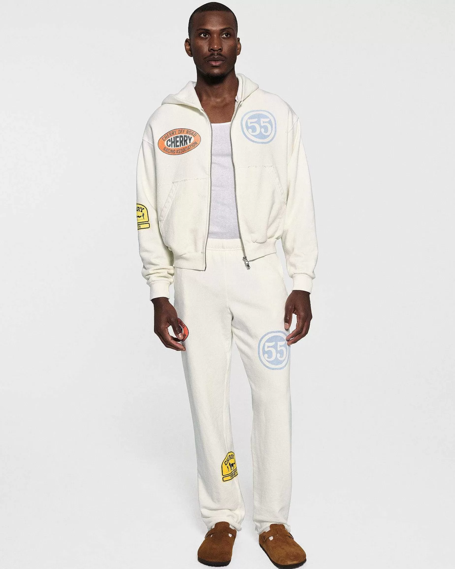 Cherry Sweatshirts-Off Road Zip-Up Hoodie (Vintage White)