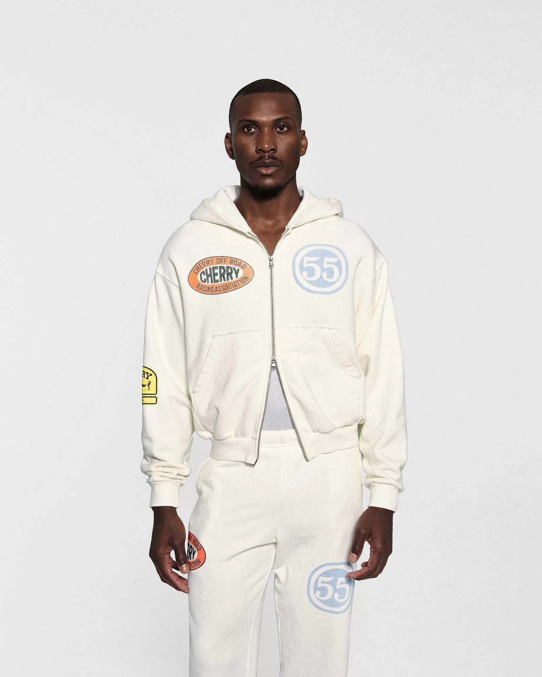 Cherry Sweatshirts-Off Road Zip-Up Hoodie (Vintage White)