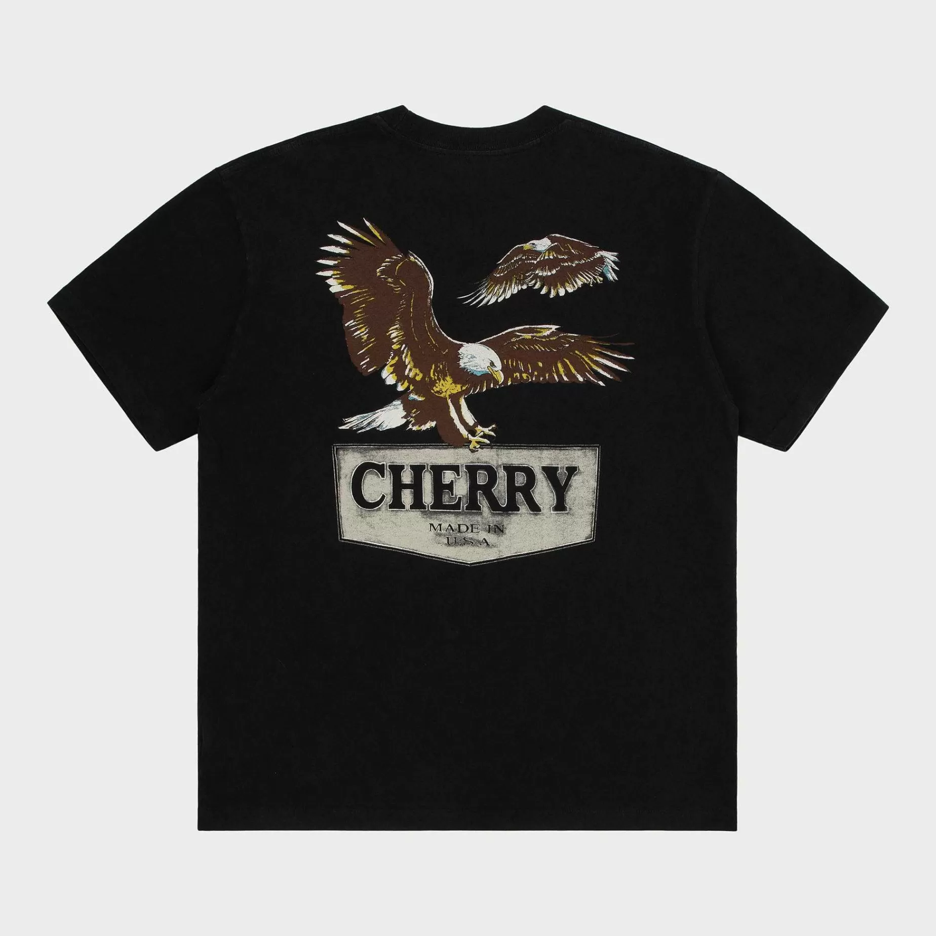 Cherry Tees & Long Sleeves-Soaring Eagle Pocket Tee (Vintage Black)