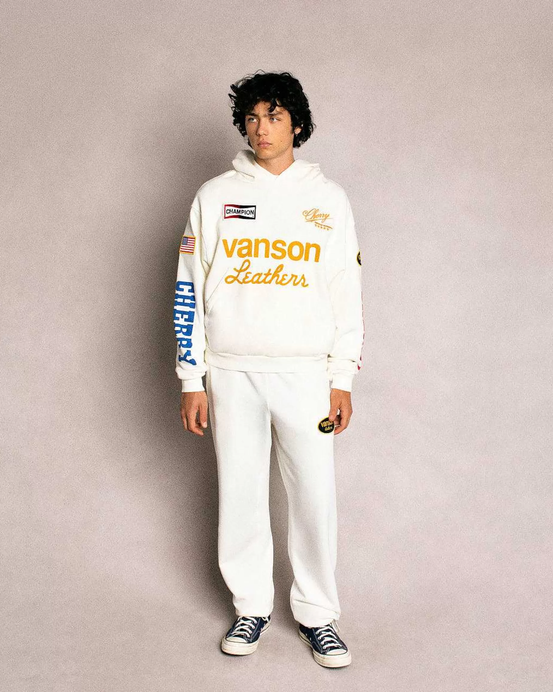 Cherry Sweatpants-Vanson X Sweatpants (Vintage White)