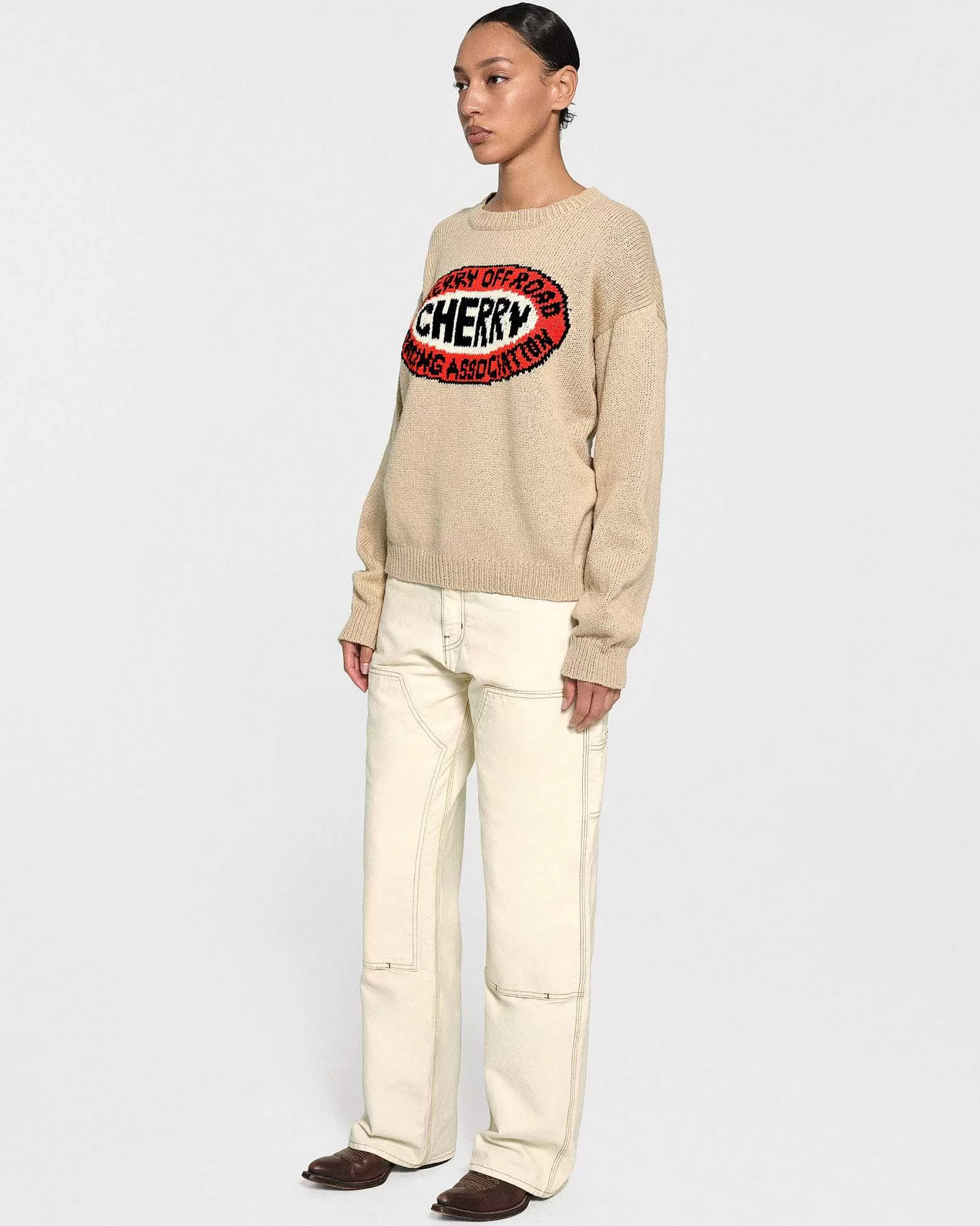 Cherry Pants-Wide Leg Canvas Double Knee (Vintage White)