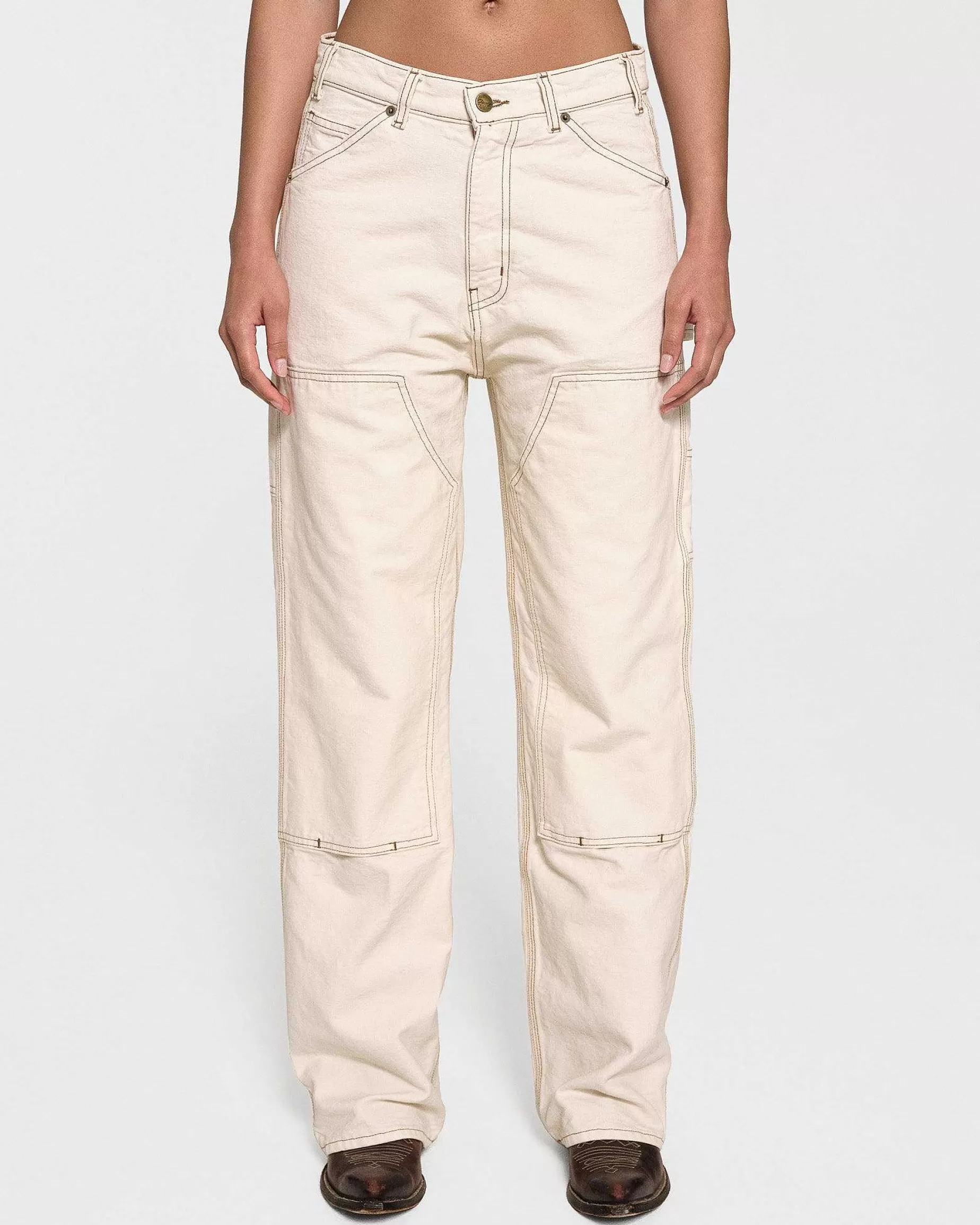 Cherry Pants-Wide Leg Canvas Double Knee (Vintage White)