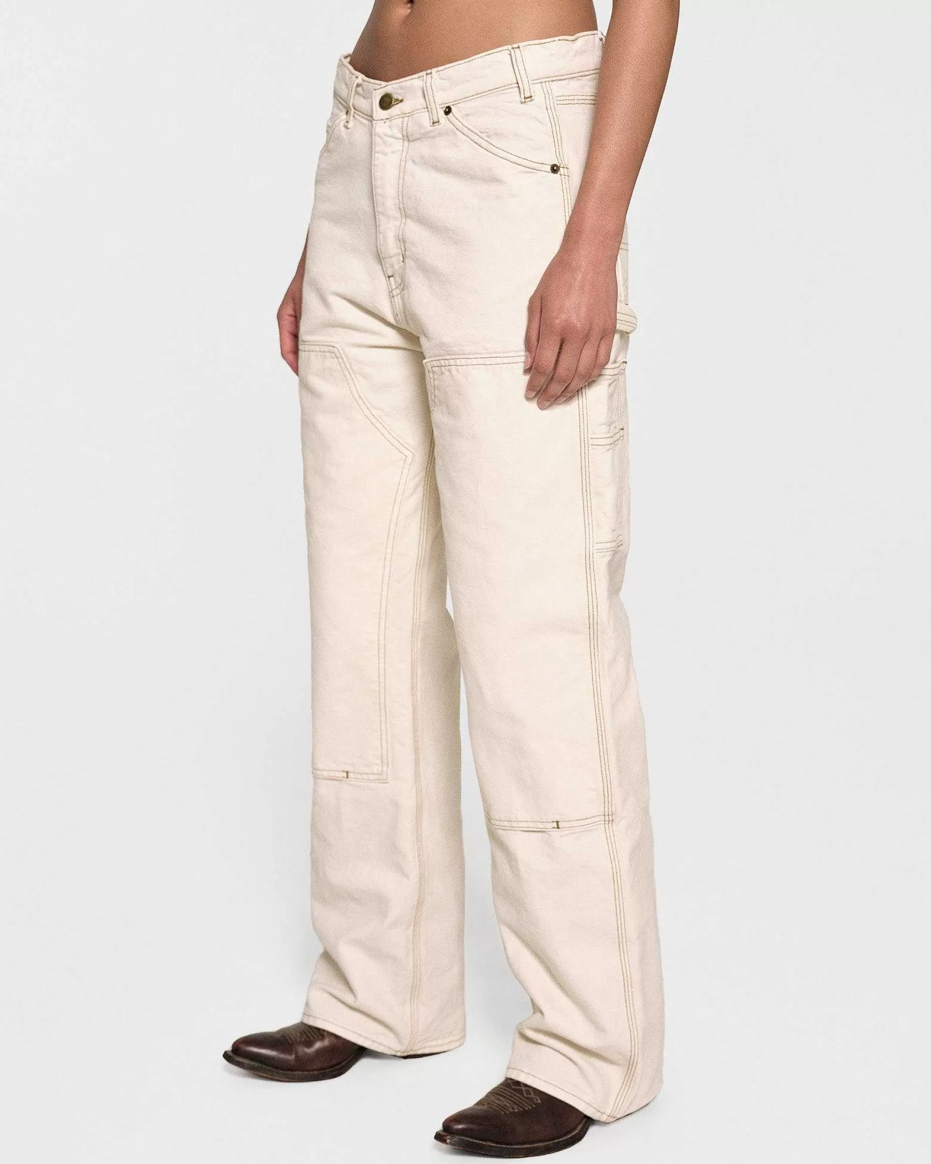 Cherry Pants-Wide Leg Canvas Double Knee (Vintage White)
