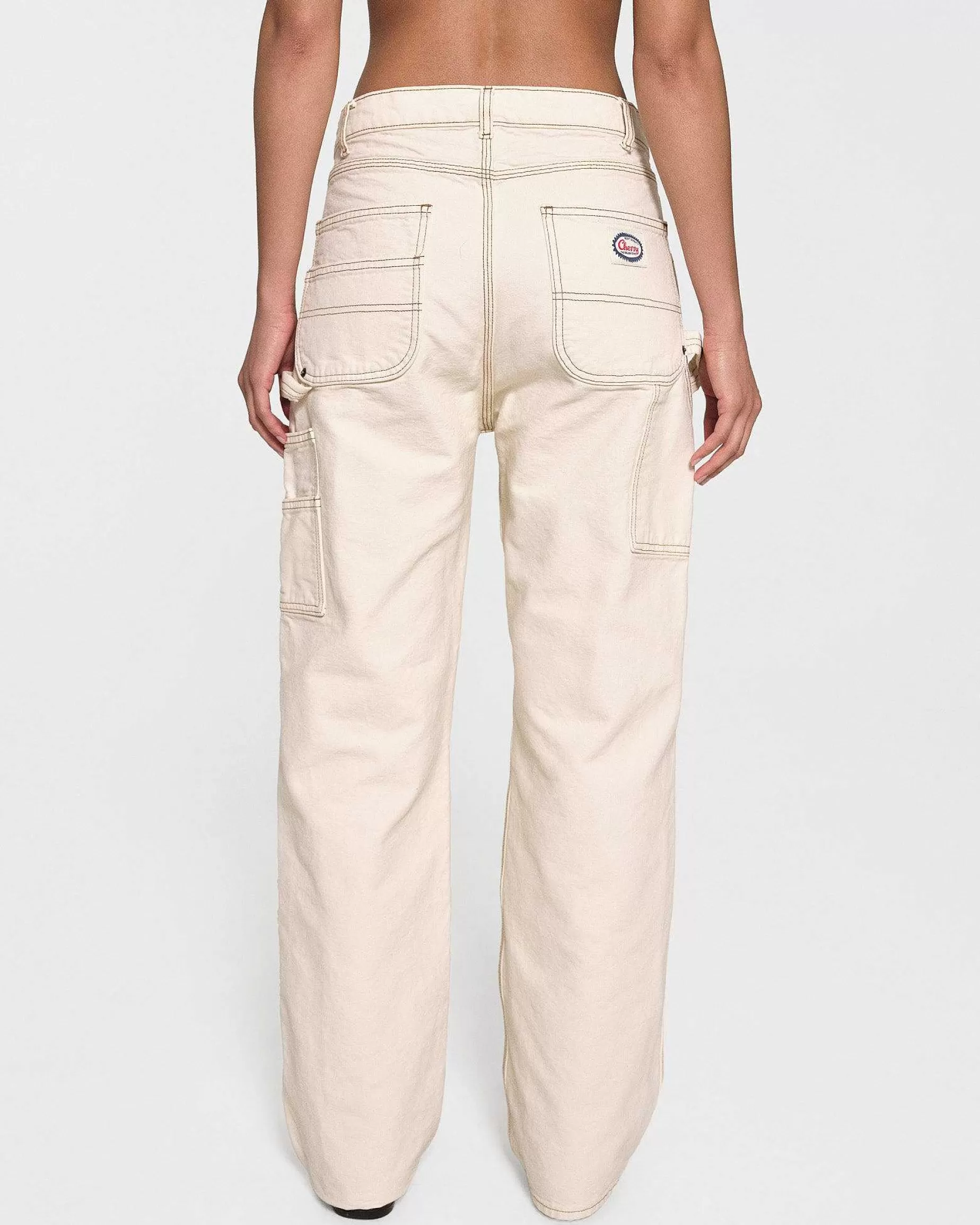 Cherry Pants-Wide Leg Canvas Double Knee (Vintage White)
